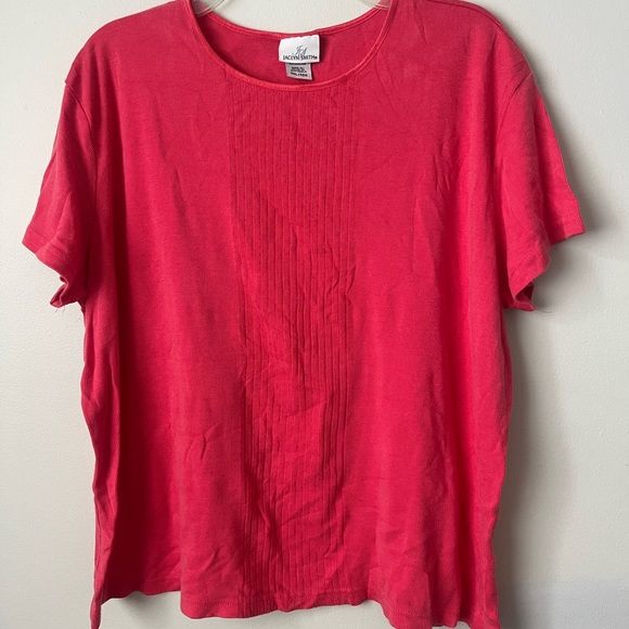 Pullover Sweater Top Lightweight Soft Comfy Plus Size XXL 2XL Blouse Coral 90s - Picture 1 of 5